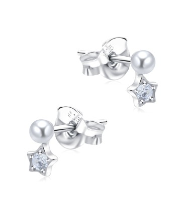 Star Pearl Silver Stud Earring STS-6859